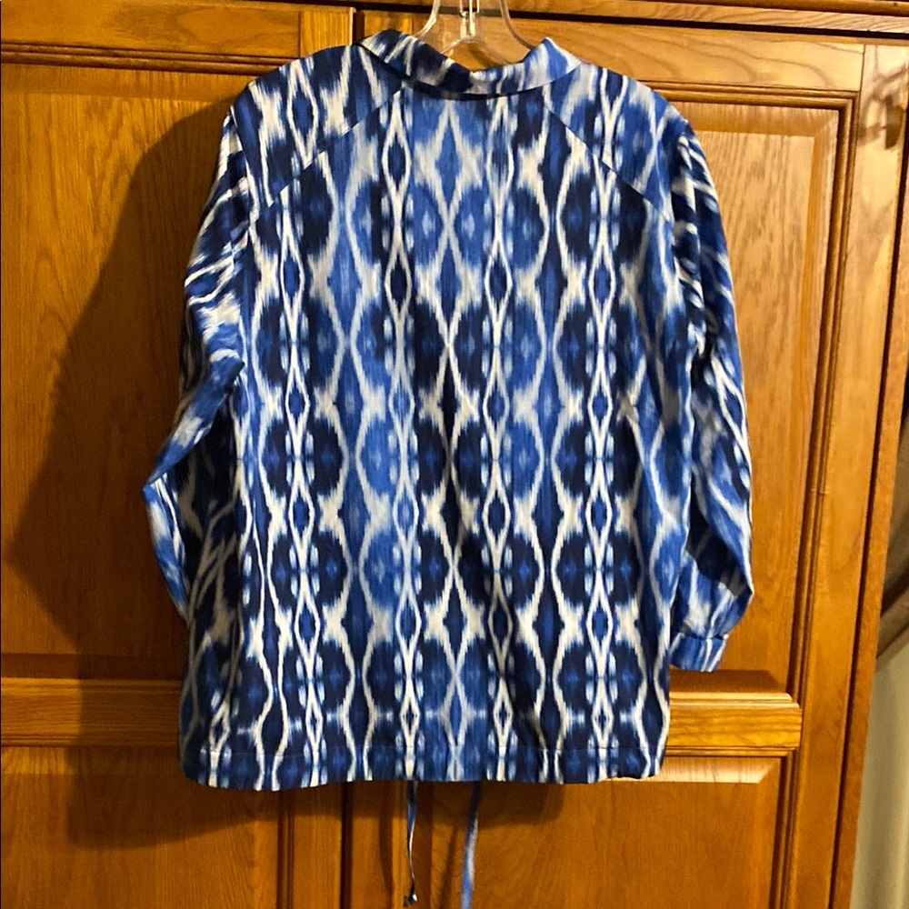 Chico's Blue Patterned Jacket. Euc. - image 6